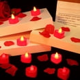 thumbnail image 5 of KAKOWELY 1 juego de pétalos de rosa, velas en forma de corazón, decoraciones para propuestas, decoraciones románticas, pétalos de rosa para el Día de San Valentín, 5 of 5