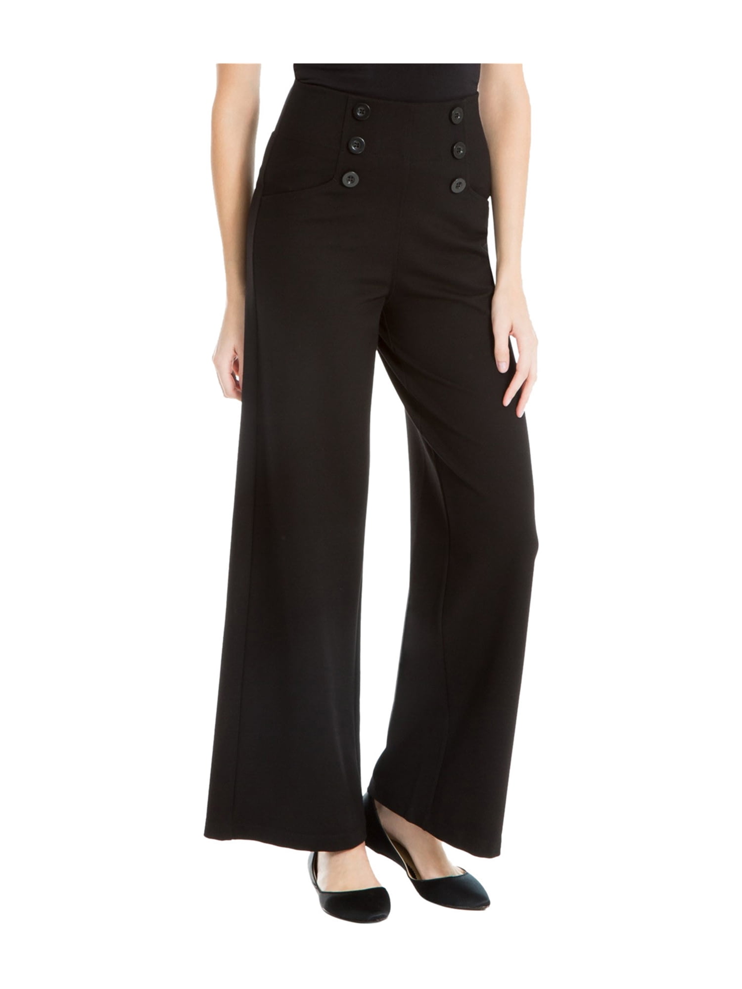 Ponte-Knit Sailor Casual Wide Leg Pants 