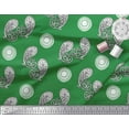 thumbnail image 2 of Soimoi Green Velvet Fabric Floral & Paisley Print Fabric by Yard 58 Inch Wide, 2 of 3