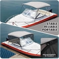 thumbnail image 4 of 3 Bow Bimini Top for Boats – Marine Grade Canvas Sun Shade, Mesh Sidewalls, 2 Removable Curtains, 4 Windproof Ropes, 2 Straps, 2 Adjustable Rear Support Poles, 1" Aluminum Frame, Zippered, 4 of 10