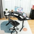 thumbnail image 3 of Gymax Electric Sit Stand Desk Frame Dual Motor Standing Desk Base w/ Cable Tray Black, 3 of 10