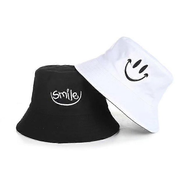 Sombrero de pescador unisex bordado de algodón de doble cara para mujer, ideal para playa y pesca.