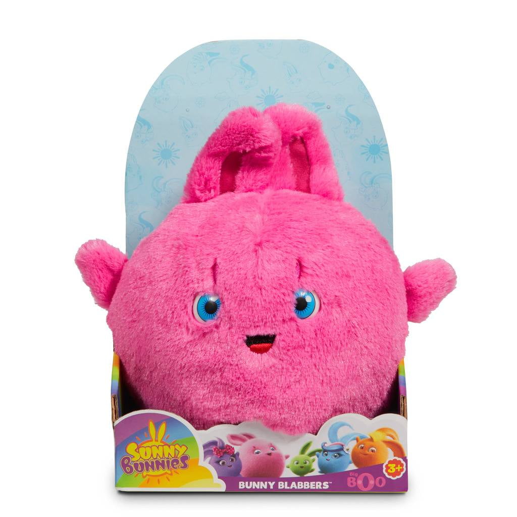 Sunny Bunnies Bunny Blabbers Plush pink Big Boo sound talking 