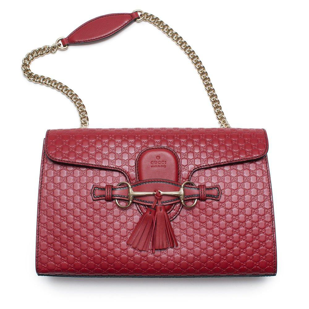 GUCCI - Gucci Emily Micro GG Burgundy Guccissima Red Leather Shoulder Handbag Bag New - Walmart ...