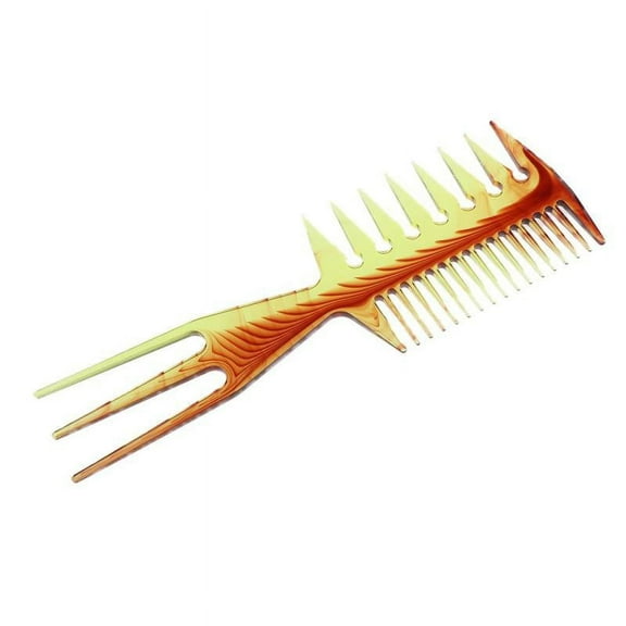 Smooth Hair Salon Afro Hair Lifting Pick Brush Comb,Hairdresser Hair Styling Comb Braid Tool(Brown)