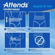 Attends Bariatric Underwear, Incontinence Underwear Heavy Absorbency, XXL, 12 Count
