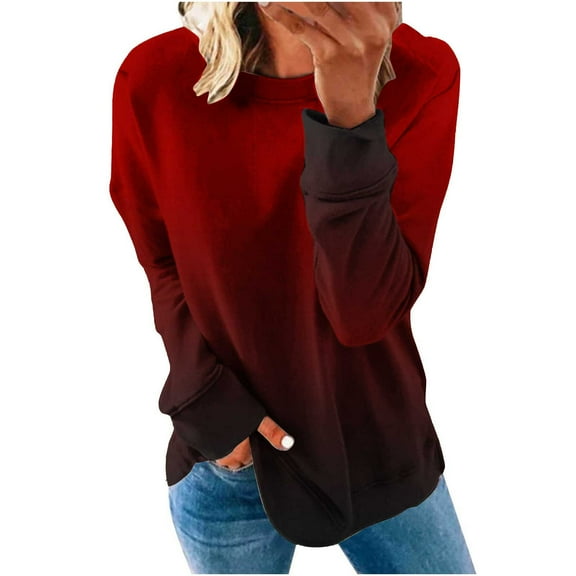 Edvintorg Women's Crewneck Sweatshirt Long Sleeve Casual Pullover Cute Lightweight Loose Tops Fall Sweatshirts for Women