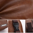 thumbnail image 5 of Leather Sling Bag Crossbody Backpack for Men Women, Travel Outdoor Camping Chest Bag with USB Port for Charging, Lightweight Leather Daypack for Hiking Daily Commute (Light Brown), 5 of 8