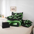 thumbnail image 6 of Homewish Green Stripes Lines 7-Piece Queen Bedding Set - Vintage Geometric, 6 of 8