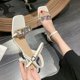 thumbnail image 1 of Sandalias de tacón alto con punta abierta y cabeza cuadrada para mujer, zapatos de tacón cuadrado de cristal, con hebilla, a la moda, 38, 2023 Gao Jinjia LED, 1 of 2