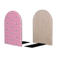 thumbnail image 2 of KLL Beautiful pink bow Print Wood Book Ends for Shelves,1 Pair Wood Bookends Book Holder Stand Decorative, Book Stoppers for Heavy Duty Books CD File Video Games, 2 of 8