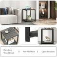 thumbnail image 6 of Modern Side Table, Square End Table with Storage Shelf for Living Room, Rustic Industrial Wood Nightstand for Bedroom, Dark Gray, 6 of 16