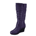 thumbnail image 3 of Women's Fashion Zip Knee High Boots Casual Wedge Heel Winter Shoes ( Purple, 10 ), 3 of 5