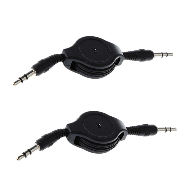 Cable Telescópico Del Cable De La Base Aux. Masculina De 2pcs 3.5mm Para Del Audio Para El Automóvil Baoblaze Núcleo del cable AUX del coche