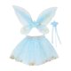 thumbnail image 1 of Conjunto de 3 faldas y palos de tutú con alas de hada para niñas, fiesta temática infantil, disfraz Azul, 1 of 9