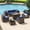 Blue-Brown, variant on Aoxun 7 Piece Patio Furniture Set Wicker Rattan Patio Conversation Set Outdoor Sectional Sofa Set with Coffee Table and 4” Thickened Cushions, Red (Waterproof Cover Included)