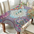 thumbnail image 4 of GZHJMY Mandala Tablecloth, Rectangle Waterproof Washable Polyester Table Cover for Picnic Dinner Holiday Party Decor, 60 x 60 Inch, 4 of 7