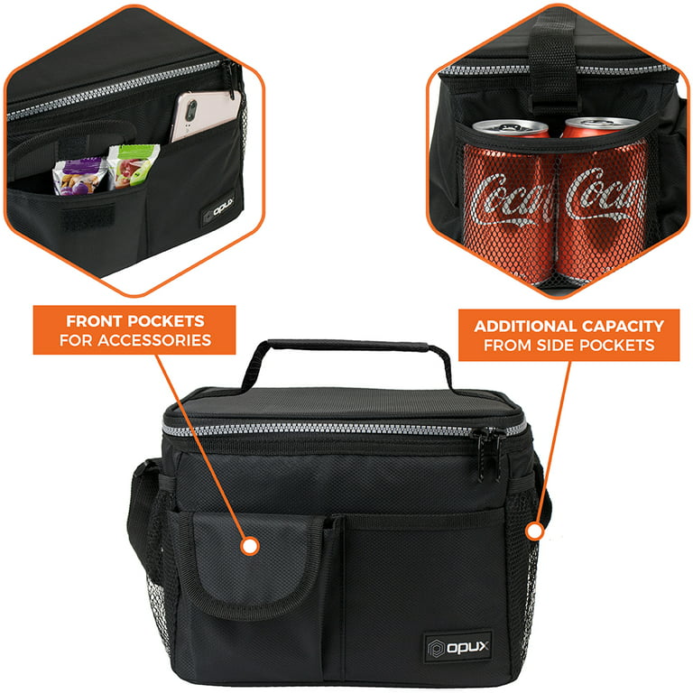 Lunch Bag for Kids Double Decker Cooler Insulated with Strap & Side Mesh  Pocket