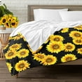 thumbnail image 3 of humcustom Sunflower Throw Blankets, Christmas Gift Sunflower Bedding Blanket, Lightweight Warm Sunflower Soft Blanket Thanksgiving Day Gift for Sofa Bed Couch Living Room Chair 60x50, 3 of 6