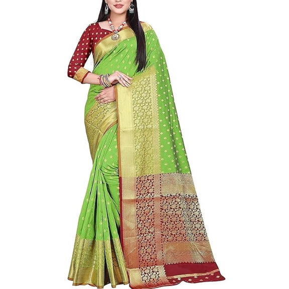 Accessorize Kingdom Banarasi Art Silk Saree With Unstiched Blouse Piece