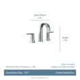thumbnail image 2 of MOEN Doux TS6925 Widespread 2-Handle Bathroom Faucet Trim Kit in Chrome (Valve Not Included), 2 of 7