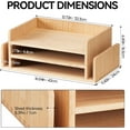 thumbnail image 5 of Wood 3-Tier Office Desktop Document Tray - Mail Sorter Organizer Rack - Wooden Document Letter Stand for Folders, Mail, Stationary, Desk Accessories Natural, 5 of 12