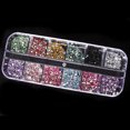 thumbnail image 1 of Flmtop 1200x Bling 2mm Mixed Color Nail Art Tips Acrylic Manicure Nail Stickers + Case, 1 of 5