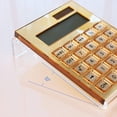 thumbnail image 2 of Calculadora acrílica EXPUTRAN + soporte, batería y energía híbrida solar - Display LCD 12 dígitos - accesorios hogar y oficina (oro), 2 of 3