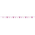 thumbnail image 2 of Hot Pink Dots & Stripes Paper Flag Banner, 12 ft, 2 of 2