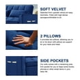 thumbnail image 6 of DEALTOPS Loveseat Convertible Pull Out Sleeper Sofa Bed, Blue, 6 of 7