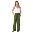 thumbnail image 5 of Nestiefly Cotton Linen Pants Women 2026 Summer Casual High Waist Straight Leg Trousers Lightweight Loose Pant with Pockets Army Green XL, 5 of 7