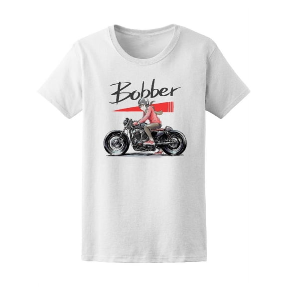 Girl Riding Motorcycle Winter T-Shirt Women -Image by Shutterstock, Female XX-Large