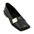 thumbnail image 2 of Women's Vintage Flat Loafers, Soft Cushioned Insole, Low Block Heel, Durable Rubber Outsole, Slip-On Comfort, Wide Toe Room, Casual Office Walking Shoes Black A, 2 of 7