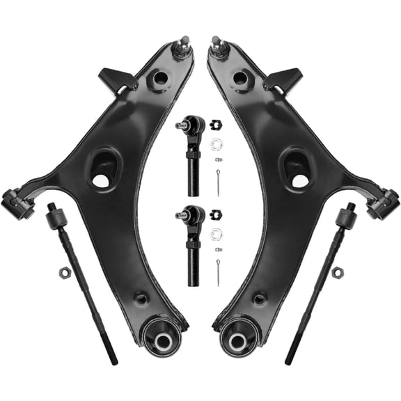 Detroit Axle - Front End Suspension Kit for 2013 2014 2015 Subaru Crosstrek, 2016 2017 XV Crosstrek, 2 Lower Control Arms with Ball Joint 4 Outer Inner Tie Rods Replacement