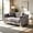 Grey, variant on AUU Classic 62" Chesterfield Two-Seater Velvet Sofa with Rolled Arms & Nailhead Trim – Luxurious Compact Couch for Living Room, Bedroom, or Apartment, Timeless Cloud Comfort Design