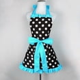 thumbnail image 2 of CNKOO Cute Apron Retro Polka Dot Aprons Ruffle Side Vintage Cooking Aprons with Pockets Adjustable Kitchen Aprons for Women Girls Waitress Chef Mother‘s Day Gift, 2 of 8