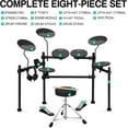 thumbnail image 5 of AODSK AED-100 Electric Drum Kit with 4 Quiet Pads, 200 Sounds, 2 Pedals - Portable Youth Beginner Set Includes Throne, Sticks & On-Ear Headphones, 5 of 9