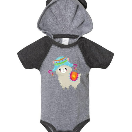 

Inktastic Cute Llama with Colorful Hat and Blanket Gift Baby Boy or Baby Girl Bodysuit