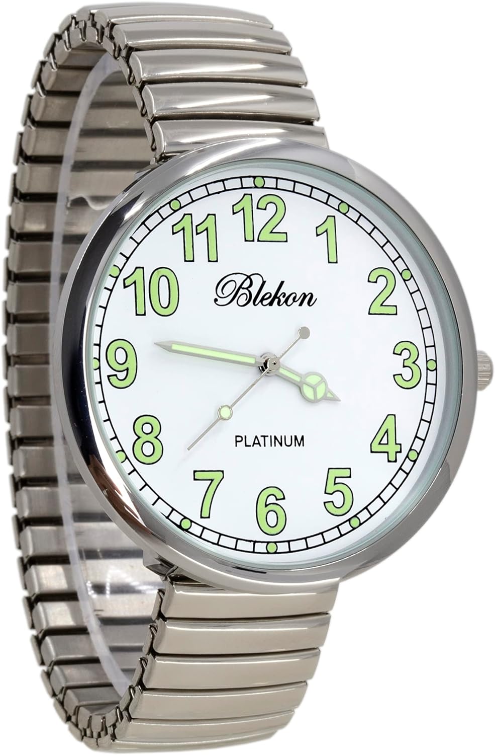 Blekon Collections New Super Large Face Stretch Band Luminous Hands and Numbers Dial Japanese Movement PC21J Fashion Watch