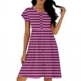 thumbnail image 4 of BUIGTTKLOP Dresses for Women 2026 Summer Casual Knee-Length Dress V-Neck Ruffle Sleeves Striped Front Button down Dresses with Pockets, 4 of 6
