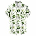 thumbnail image 2 of Ceisia Men's St. Patrick's Day Short Sleeve Shirt Clover Print Regular Straight Fit Green Turn-Down Collar Spring Summer Shirt Gift, 2 of 6