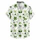 thumbnail image 2 of Ceisia Men's St. Patrick's Day Short Sleeve Shirt Clover Print Regular Straight Fit Green Turn-Down Collar Spring Summer Shirt Gift, 2 of 6