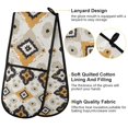 thumbnail image 2 of Yayeee Double Oven Mitt Kitchen Heat Resistant Baking 35" x7" Quilted Glove, White and Black, 2 of 6
