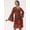 Red, variant on DressBerry Women’s Printed Viscose Rayon Dress Round Neck Flared Long Sleeves Knee Length Smocked Hem Beach Wear Light Weighted Casual Summer Dress