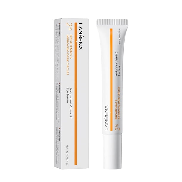 Crema para ojos con vitamina C de Lanbena para arrugas, crema para debajo de los ojos para ojeras, crema para ojos con cafeína, iluminador antienvejecimiento, suero para ojos para mujeres y hombres.