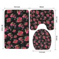 thumbnail image 3 of Pioneer Flower Floral Print Pattern Bathroom Rugs Sets 3 Piece,Toilet Cover Set,Absorbent Non Slip Bathroom Mats Sets with U-Shaped Contour Rug Toilet Rug Set, 3 of 5