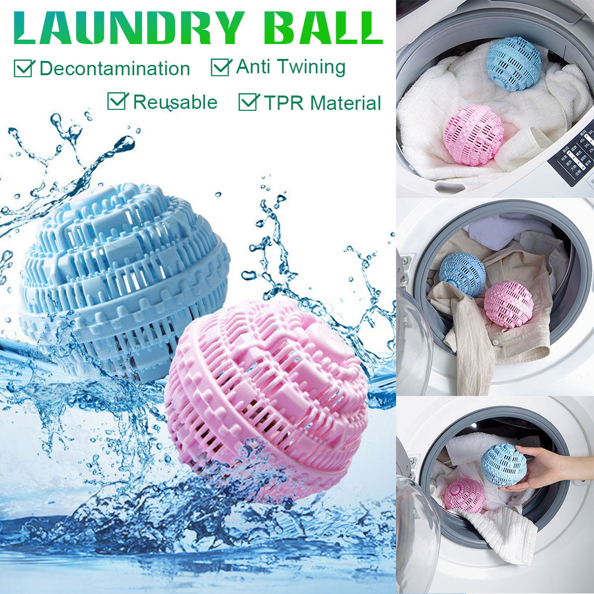 Big Laundry Cleaning Ball Washing Machine Wash Balls Eco-Friendly ...