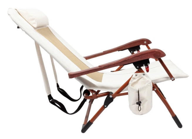 Ozark Trail Low Profile Reclining Glamping Chair, Vanilla Dream