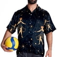 thumbnail image 4 of Constellation Men's Short Sleeve Hawaiian Print Button Down Beach Shirt, 4 of 6