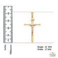 thumbnail image 4 of Jesus Cross INRI Charm 14k Solid Yellow Rose Fine Gold Crucifix Tube Pendant Two Tone (Size Options) (TGDJ851), 4 of 5